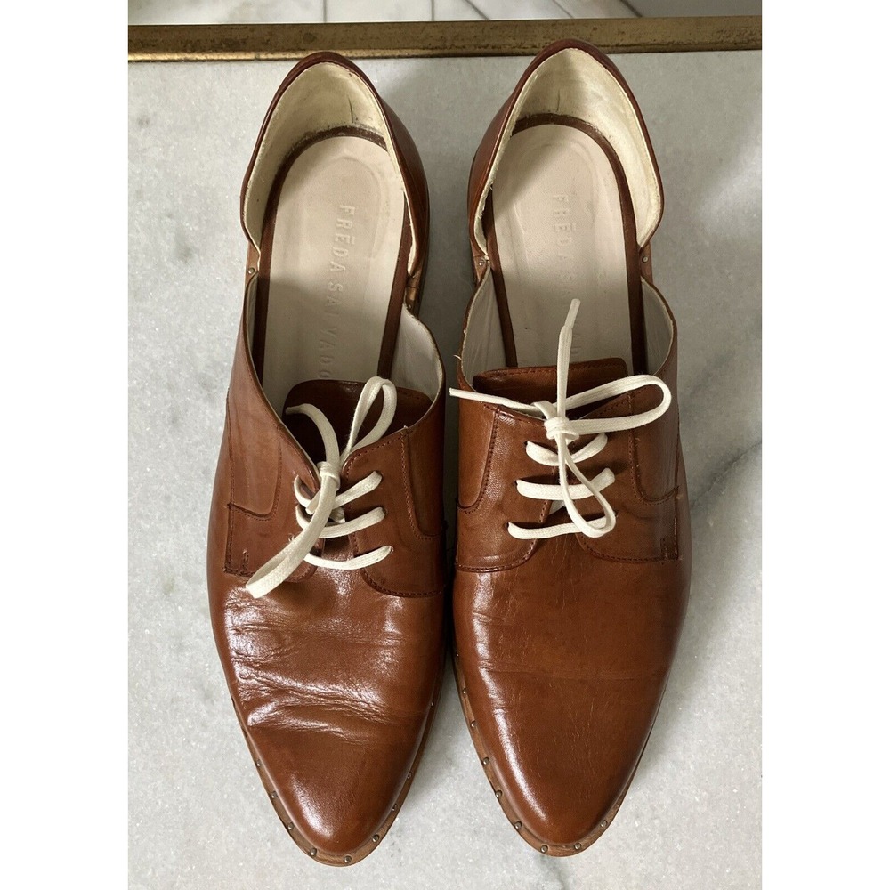 Freda Salvador D'Orsay Oxford Loafers, Brown, Tan, Size 9 1/2 Anthropologie - Picture 2 of 9